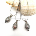 Drop Cage Pendant Pearl Necklace Oyster Gift Charms